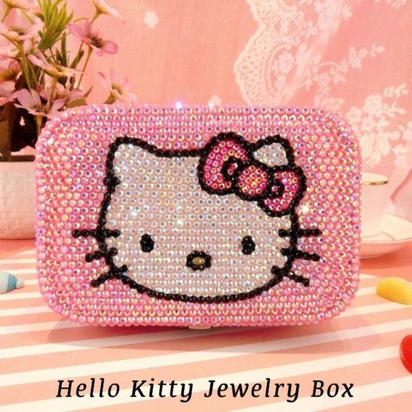 Hello Kitty Jewelry Box Organizer Y2K Pink Crystal Special Edition Sanrio Cat - Picture 3 of 17